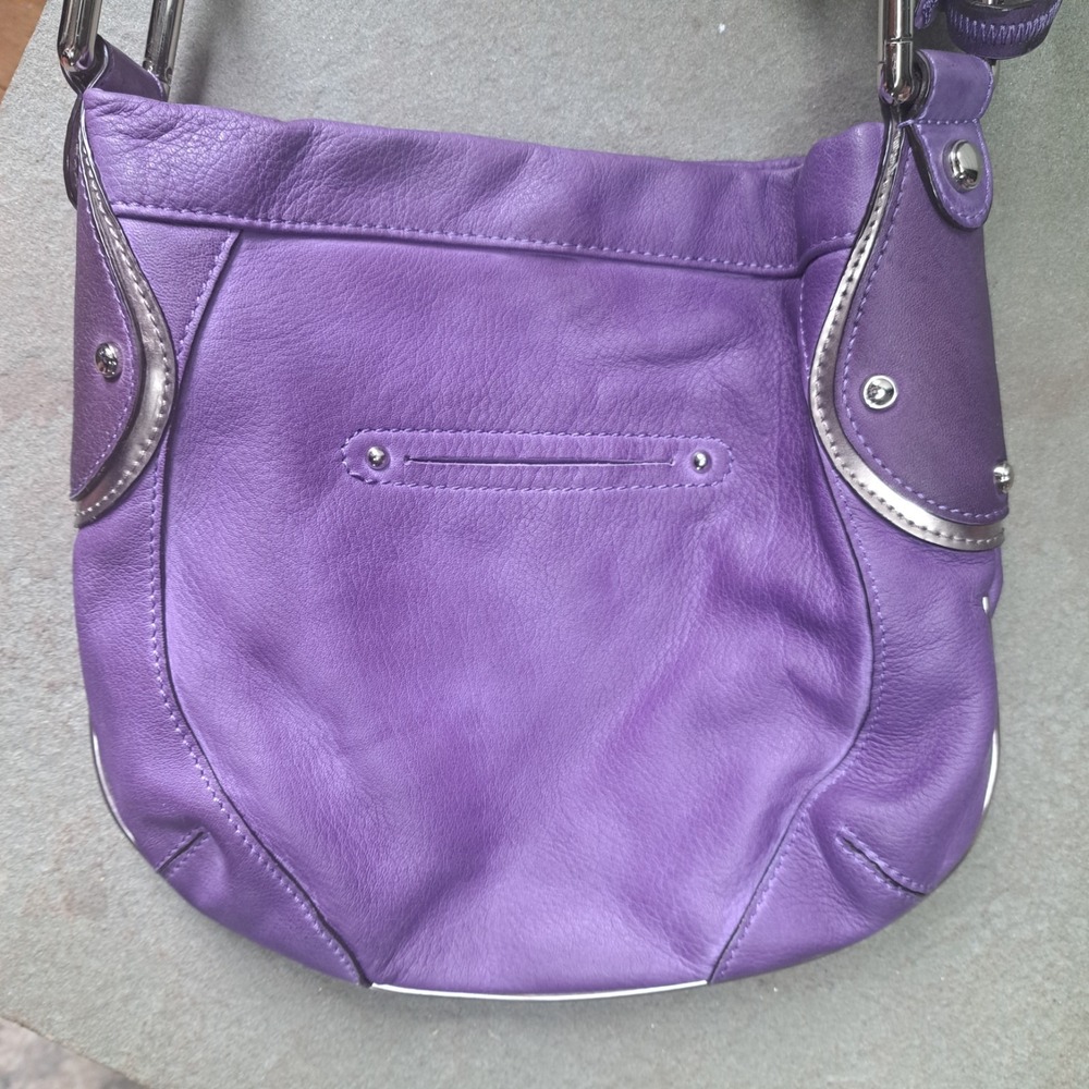 Y2k Core Indie Sleaze Slouchy Amethyst Purple Hobo Bag Gothic Jewel B Makowsky - Picture 5 of 9